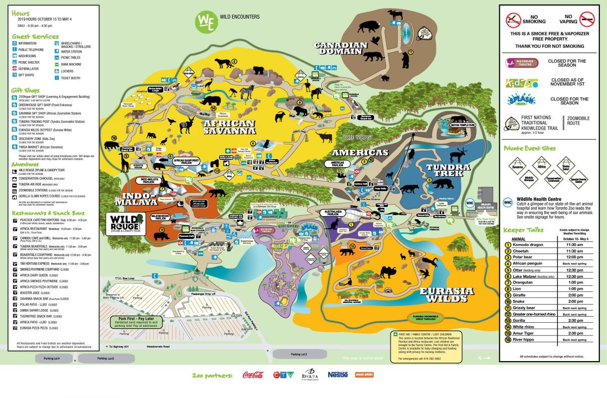 Mapa del parque zoológico de Toronto